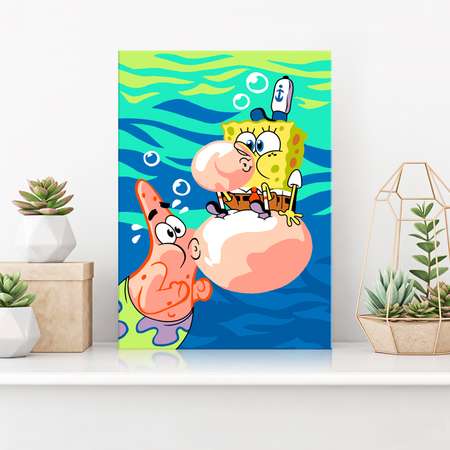 Картина по номерам Hobby Paint на картоне 15х21 см Игры Патрика и Губки Боба
