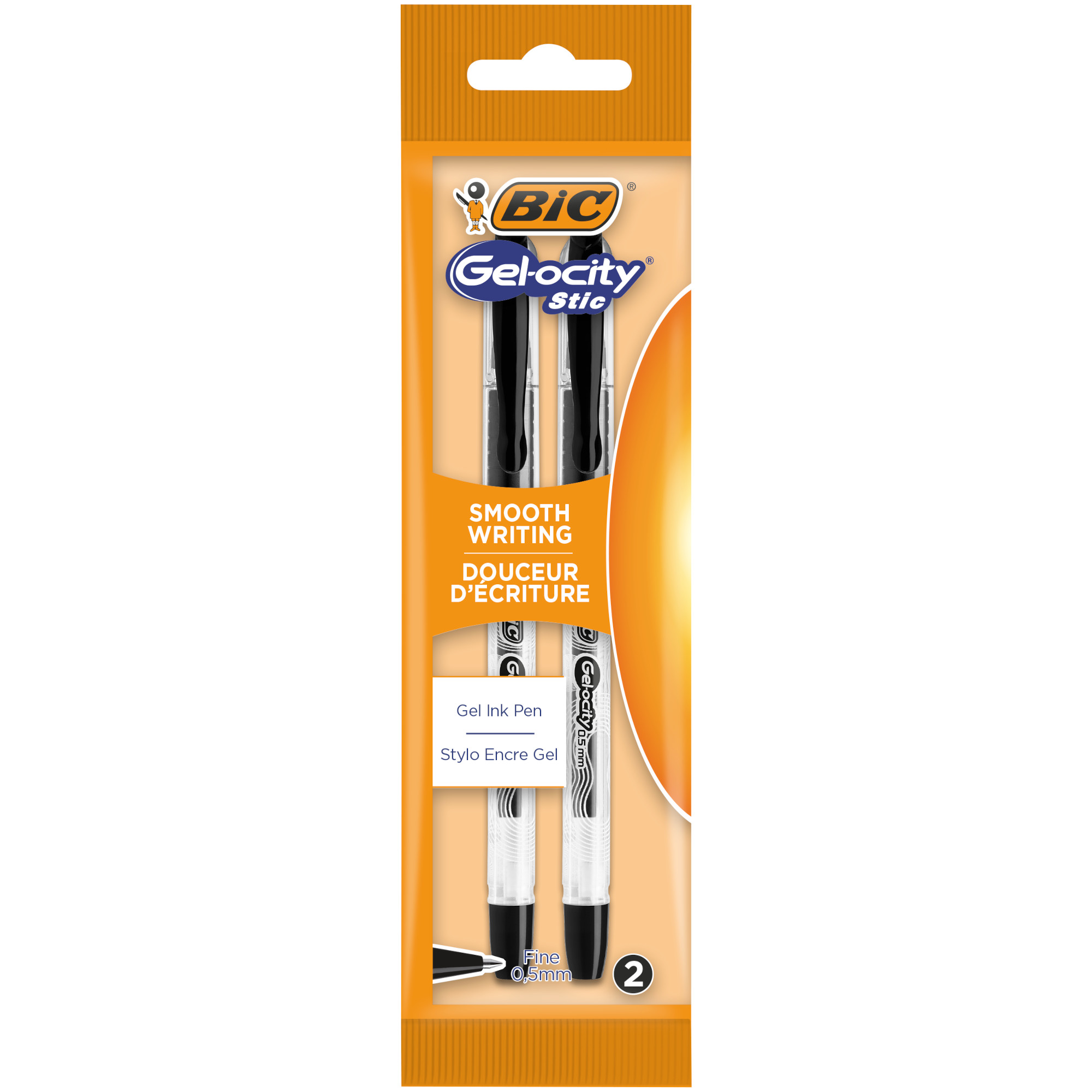 Ручка гел BIC Джелосити Стик 0.5мм 2шт Черная 989708 - фото 1