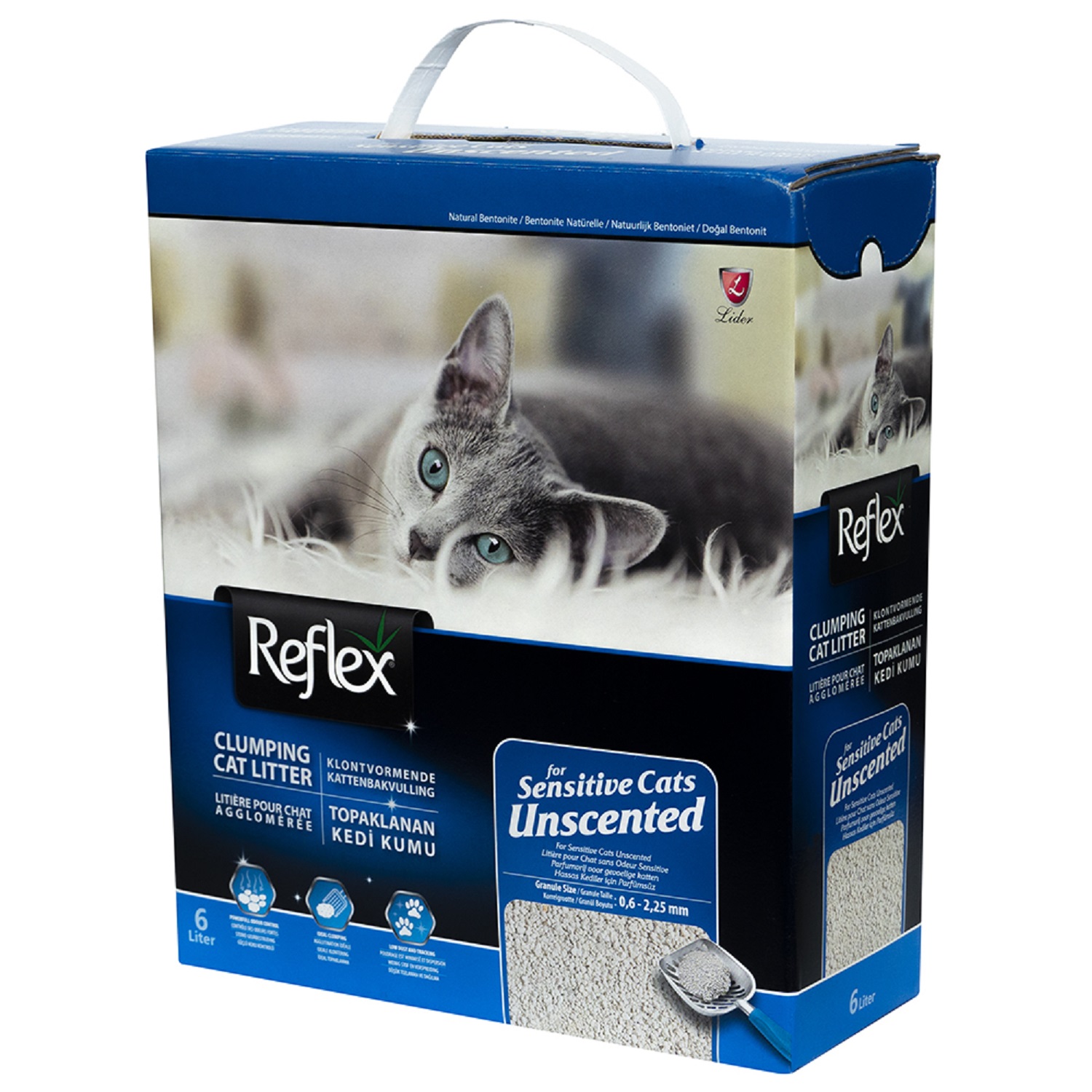 Наполнитель для кошачьего туалета Reflex комкующийся бентонитовый гипоаллергенный без запаха 6л - фото 1