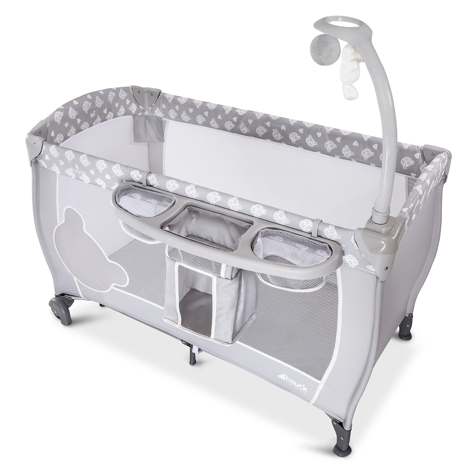 Манеж Hauck Baby Center Teddy Grey 607640 - фото 7