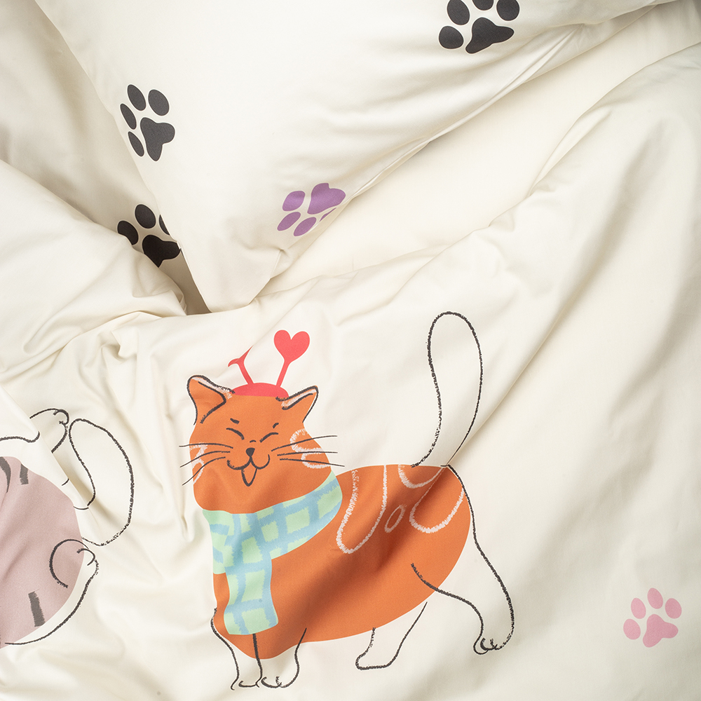 Комплект постельного белья BELLEHOME collection Котики и лапки - фото 5
