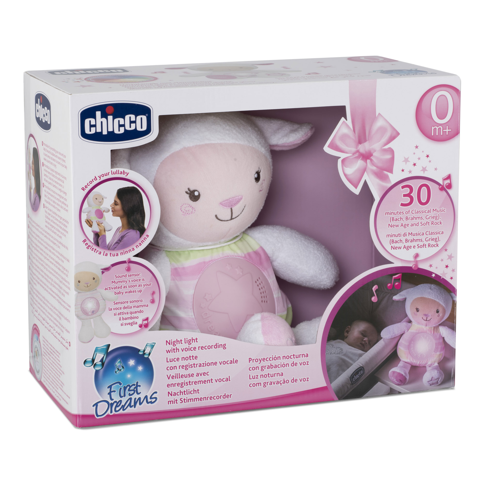 Игрушка CHICCO Мягкая музыкальная с проектором Овечка розовая - фото 6