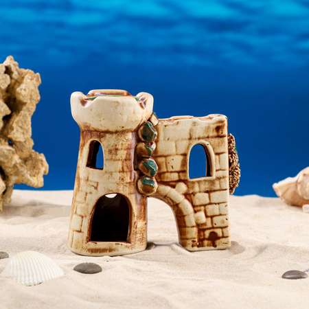 Декорация для аквариума Sima-Land «Башня с гротом»