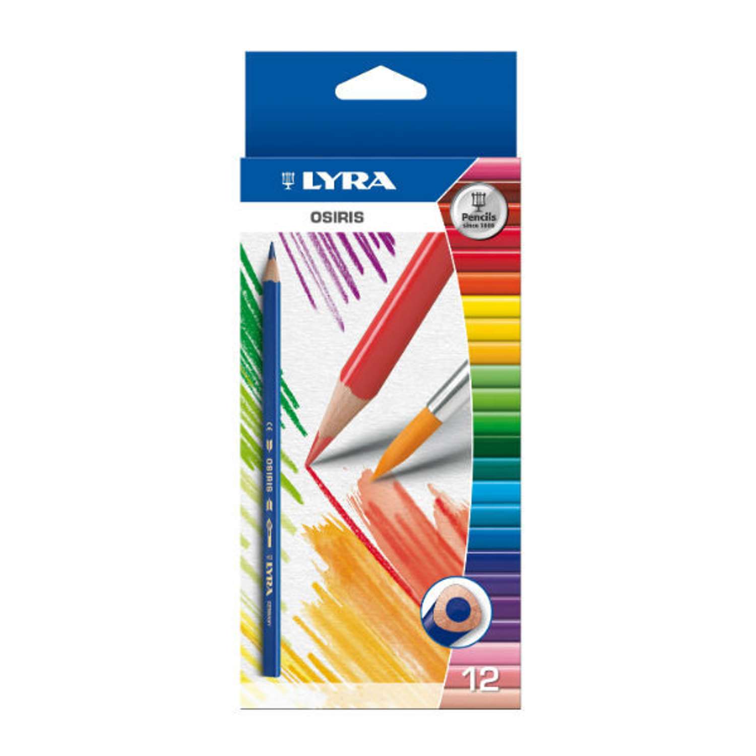 Цветные карандаши Lyra Osiris треугольные (грифель 28 мм) 12 цветов - фото 1