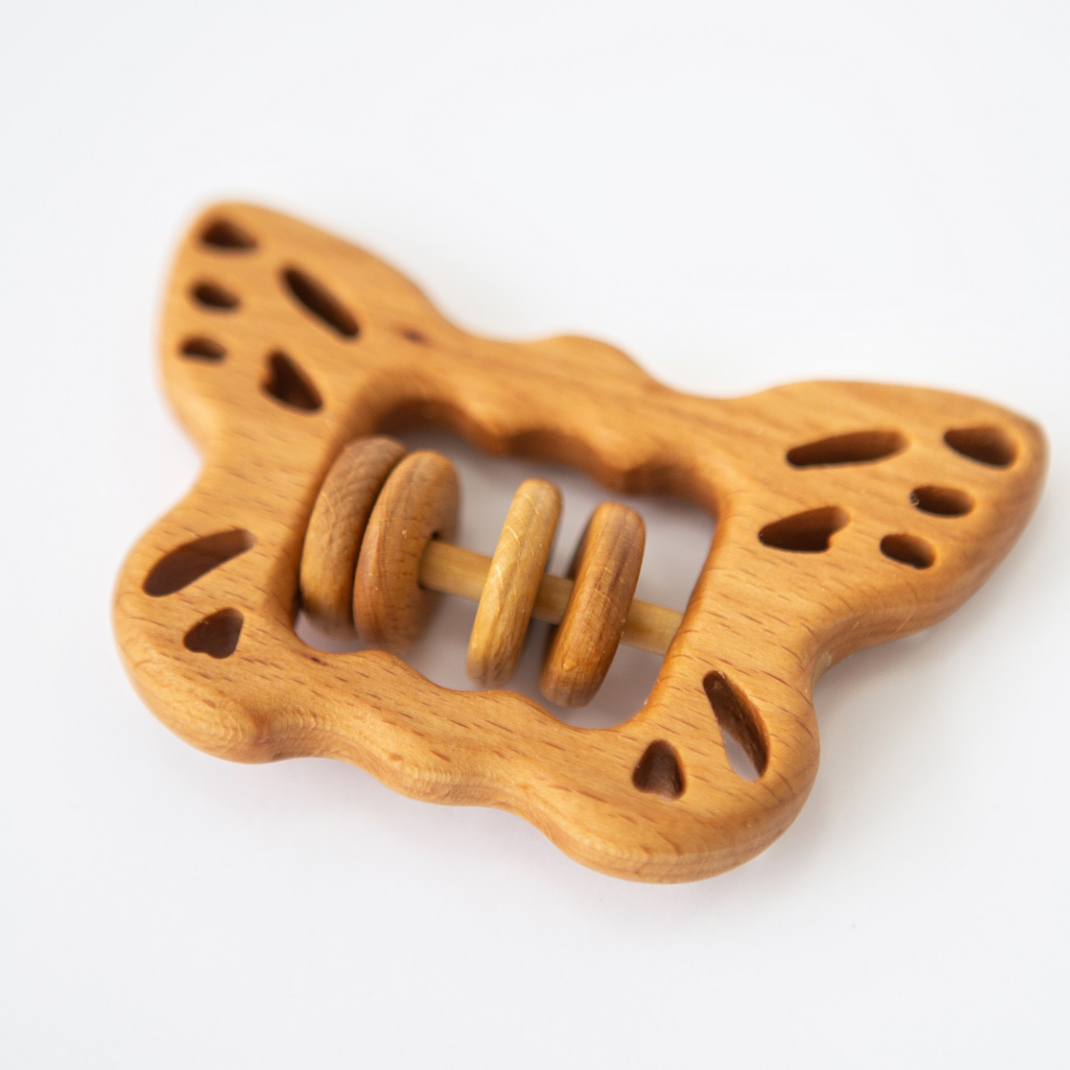 Погремушка деревянная Mag Wood Бабочка для новорожденных - фото 1