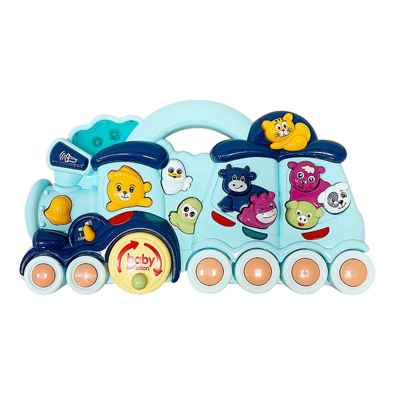 Развивающий игровой центр EVERFLO Baby train HS0438201 голубой - фото 5