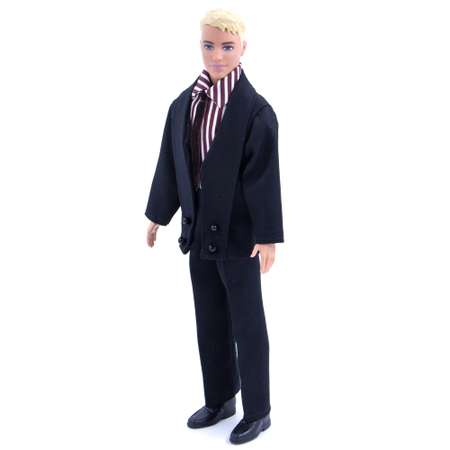 Классический костюм Модница для куклы 30 см 1418 черный-вишневый