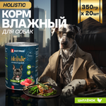 Корм влажный Зоогурман Holistic Цыпленок с горошком и шпинатом, для собак, 350 г х 20 шт.