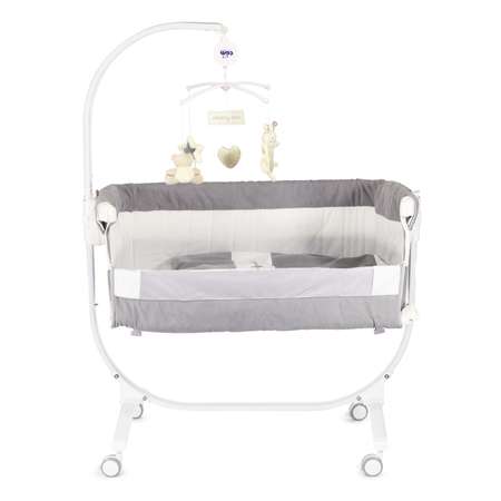 Кроватка-колыбель CAM Cullami Lux Dolce Coccole T147+комплект постельного белья+мобиль Серый