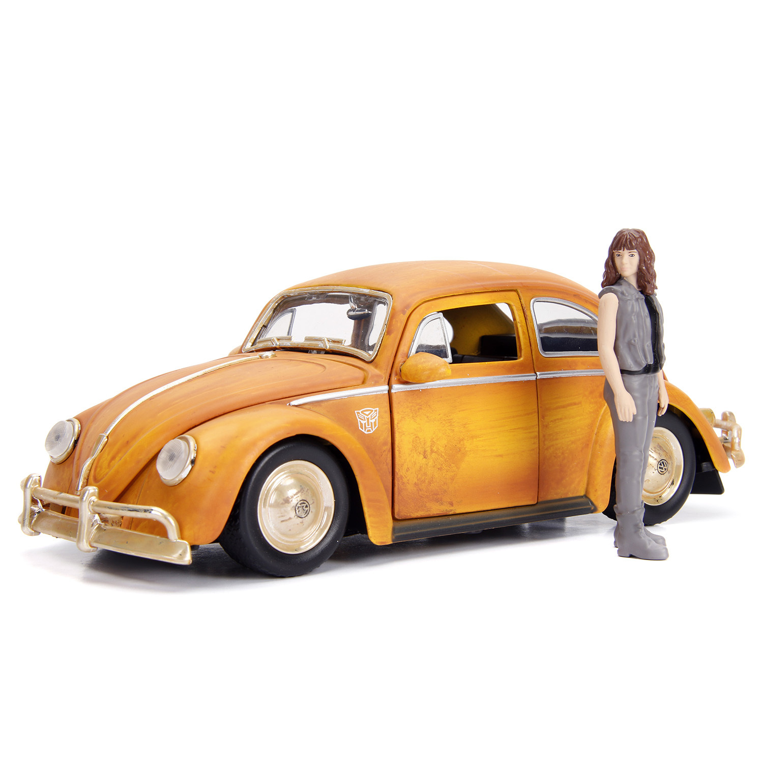 Машина Jada 1:24 Голливудские тачки Volkswagen Beetle 1971 Бамблби +фигурка  Чарли 30114 купить по цене 499 ₽ в интернет-магазине Детский мир