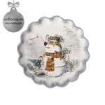 Блюдо Доляна сервировочное «Рождественские гномики» 20×20×2.5 см цвет белый