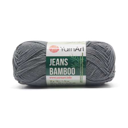 Пряжа для вязания YarnArt Jeans bamboo 50 гр 150 м бамбук полиакрил мягкая матовая 10 мотков 128 серый