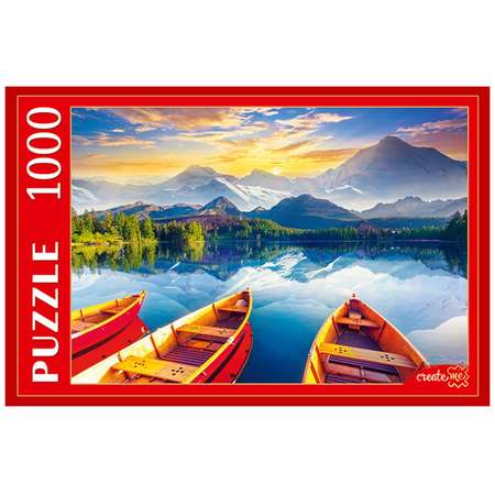 Пазлы Рыжий кот 1000 элементов Лодки на утреннем озере
