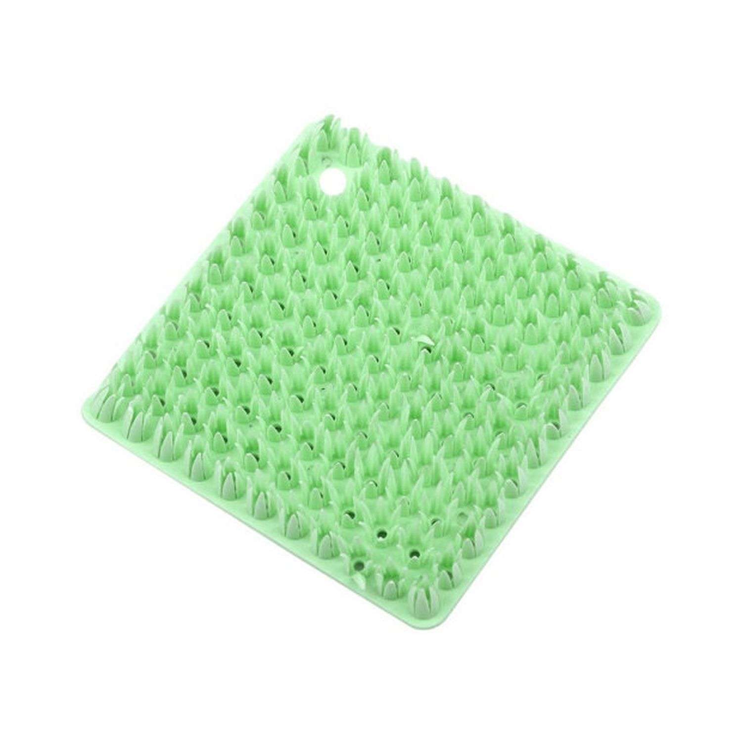 Полимерная губка Seichi Универсальная со щетиной 10х10 см зеленая - фото 1