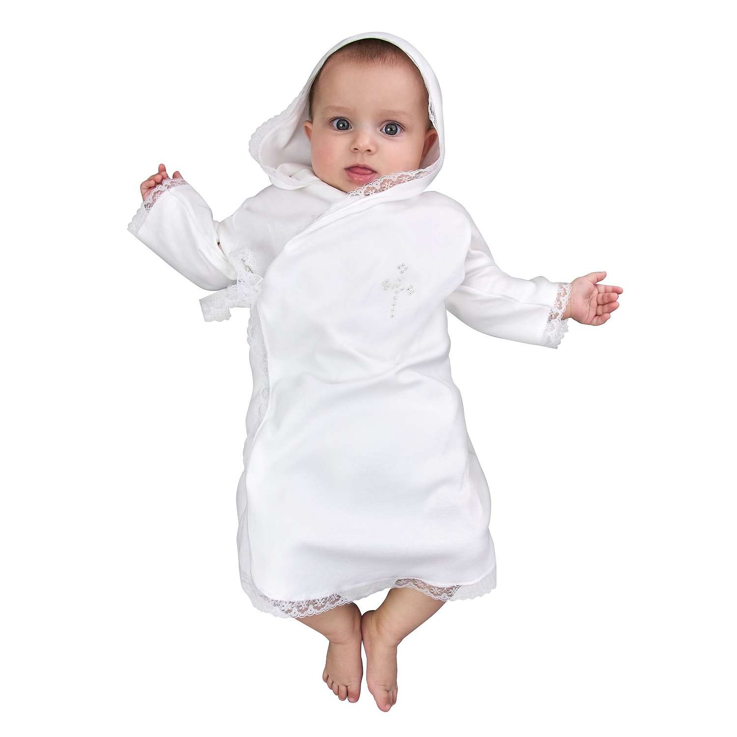 Платье крестильное Её малышество 461-ИКР-3/4/молочный - фото 1
