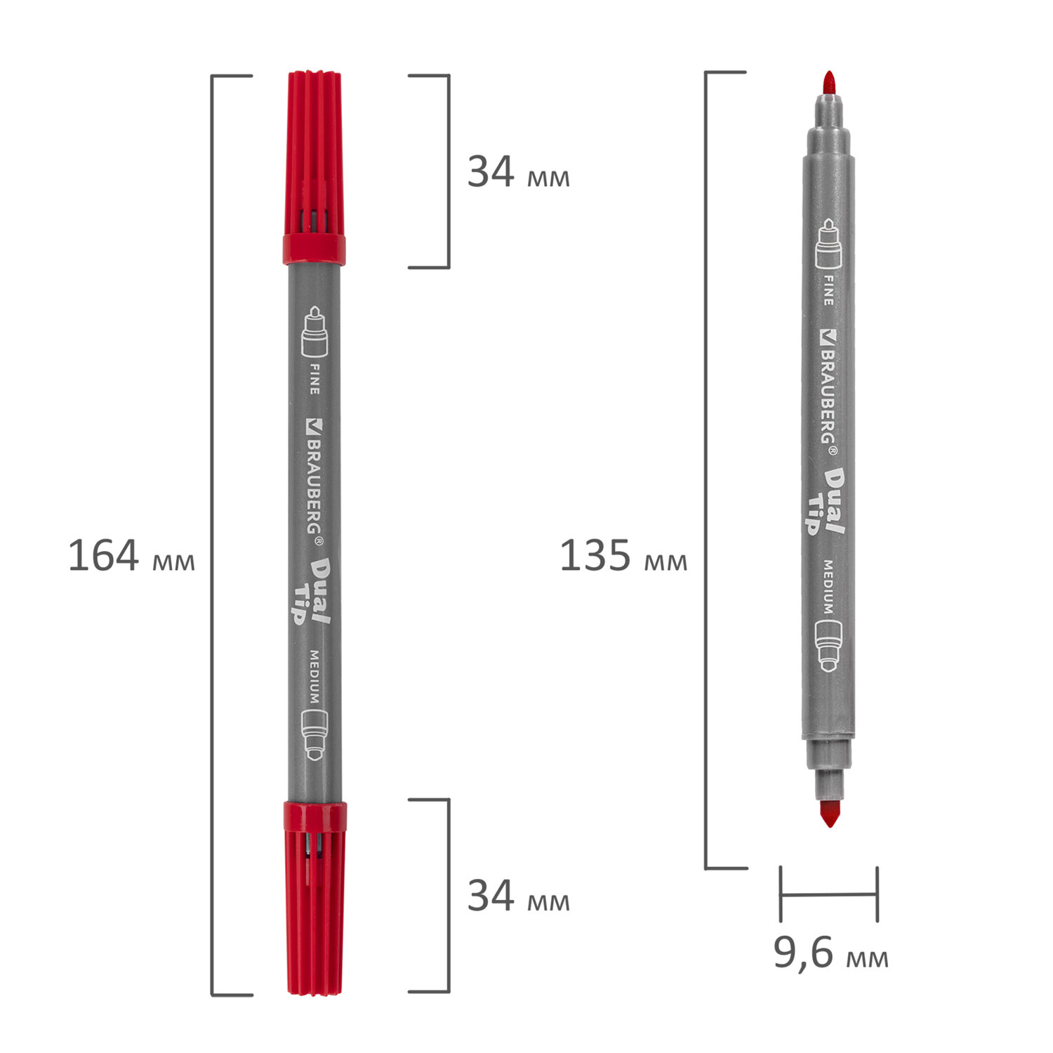 Фломастеры Brauberg двусторонние Premium Dual-tip 10 цветов - фото 11