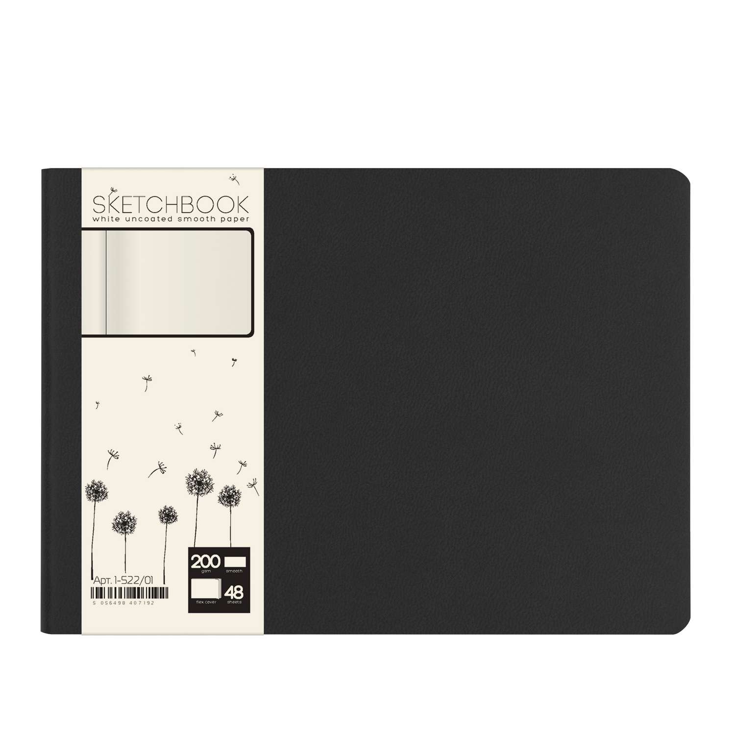 Скетчбук Bruno Visconti Horizont 250х179 мм 48 листов белый 200 г в мягком переплете черный - фото 2
