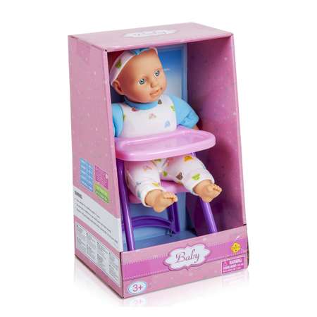 Кукла-младенец Defa Lucy Пупс на стульчике 23 см голубой