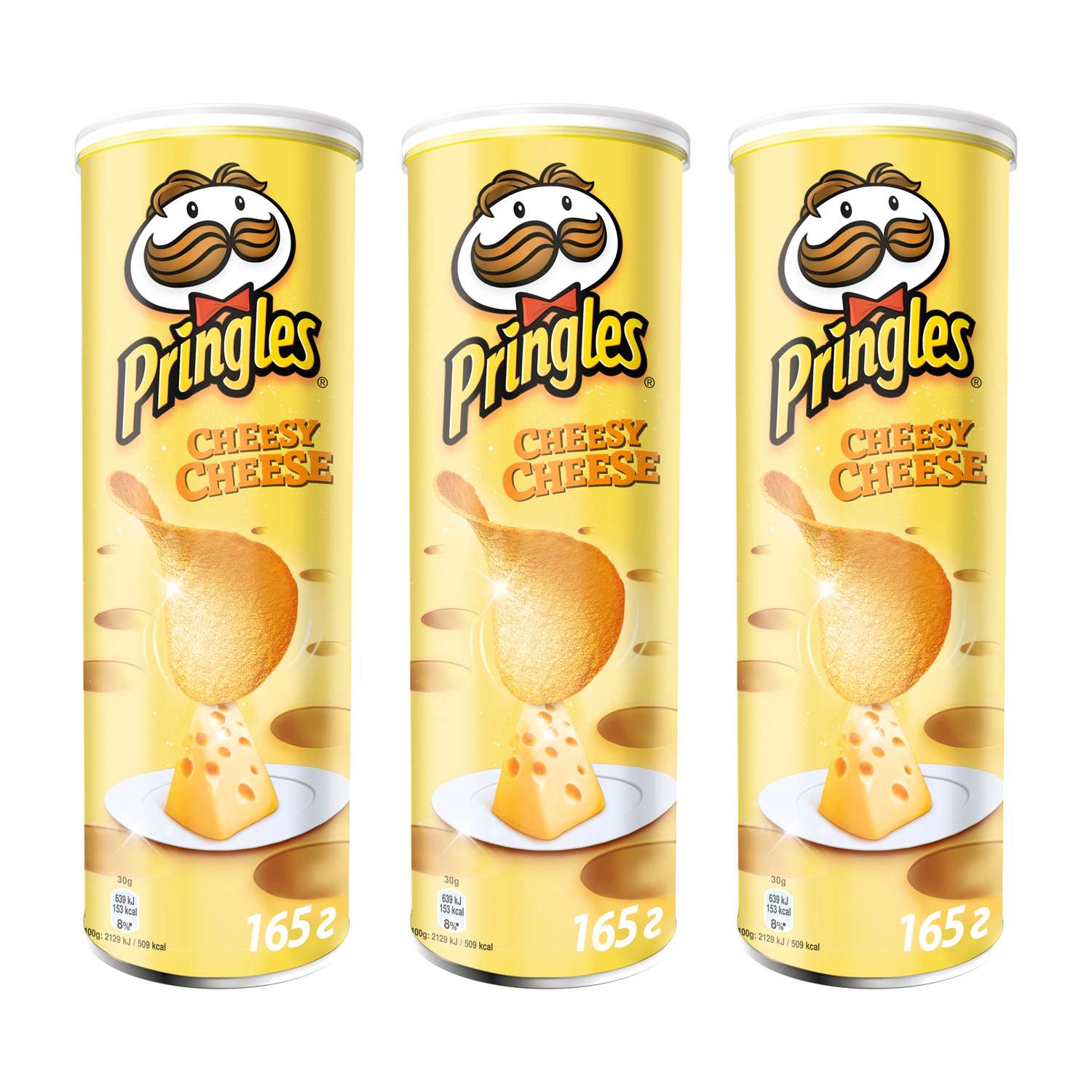 Картофельные чипсы Pringles Набор из 3 штук по 165 г Сыр - фото 1