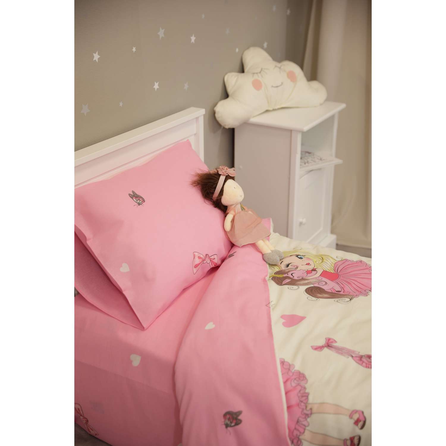 Комплект постельного белья BambinoMio Принцесса поплин 90х180 140х200 50х70 и 40х60 - фото 3