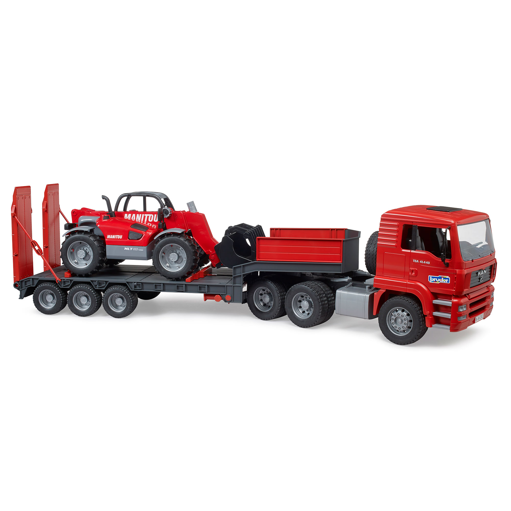 BRUDER Man Tga Gondola With Telescopic Manitou Mlt 633