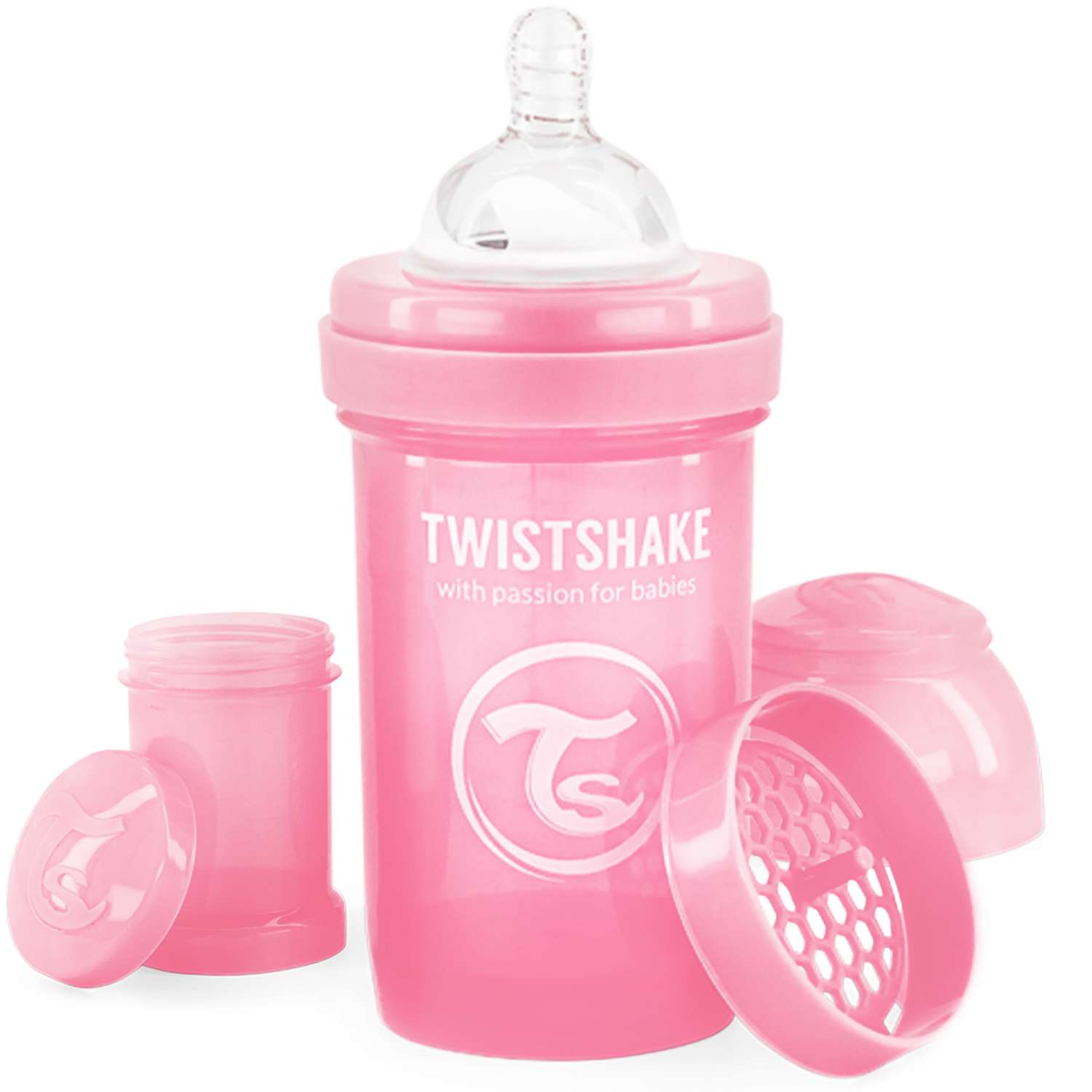 Бутылочка Twistshake антиколиковая 180мл Розовая - фото 1