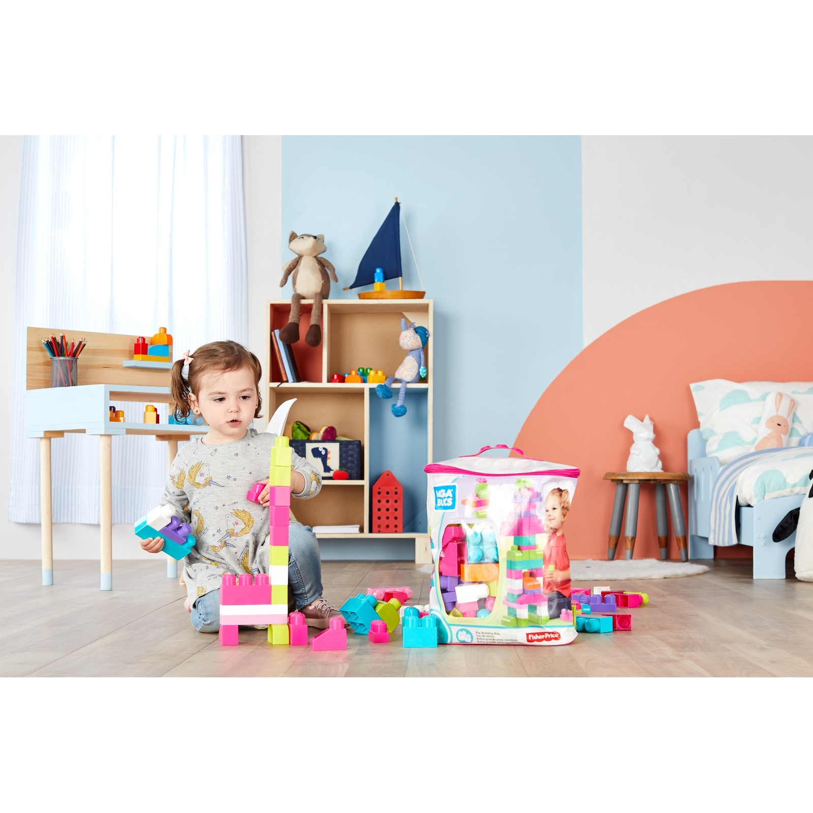 Конструктор Mega Bloks First Builders 60деталей Розовый DCH54 - фото 26