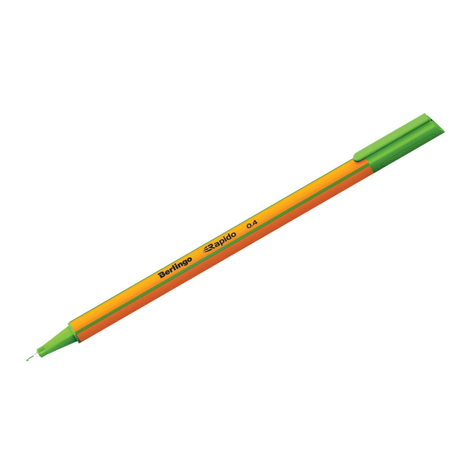 Ручка капиллярная BERLINGO Rapido светло-зеленая 04мм трехгранная набор 12 шт - фото 1