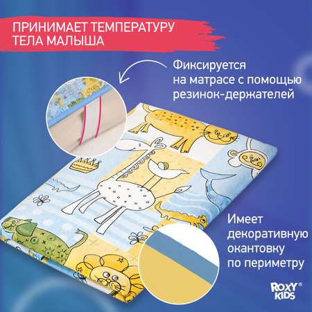 Клеенка-наматрасник ROXY-KIDS подкладная с резинками-держателями 68*100см цвет желто-синий