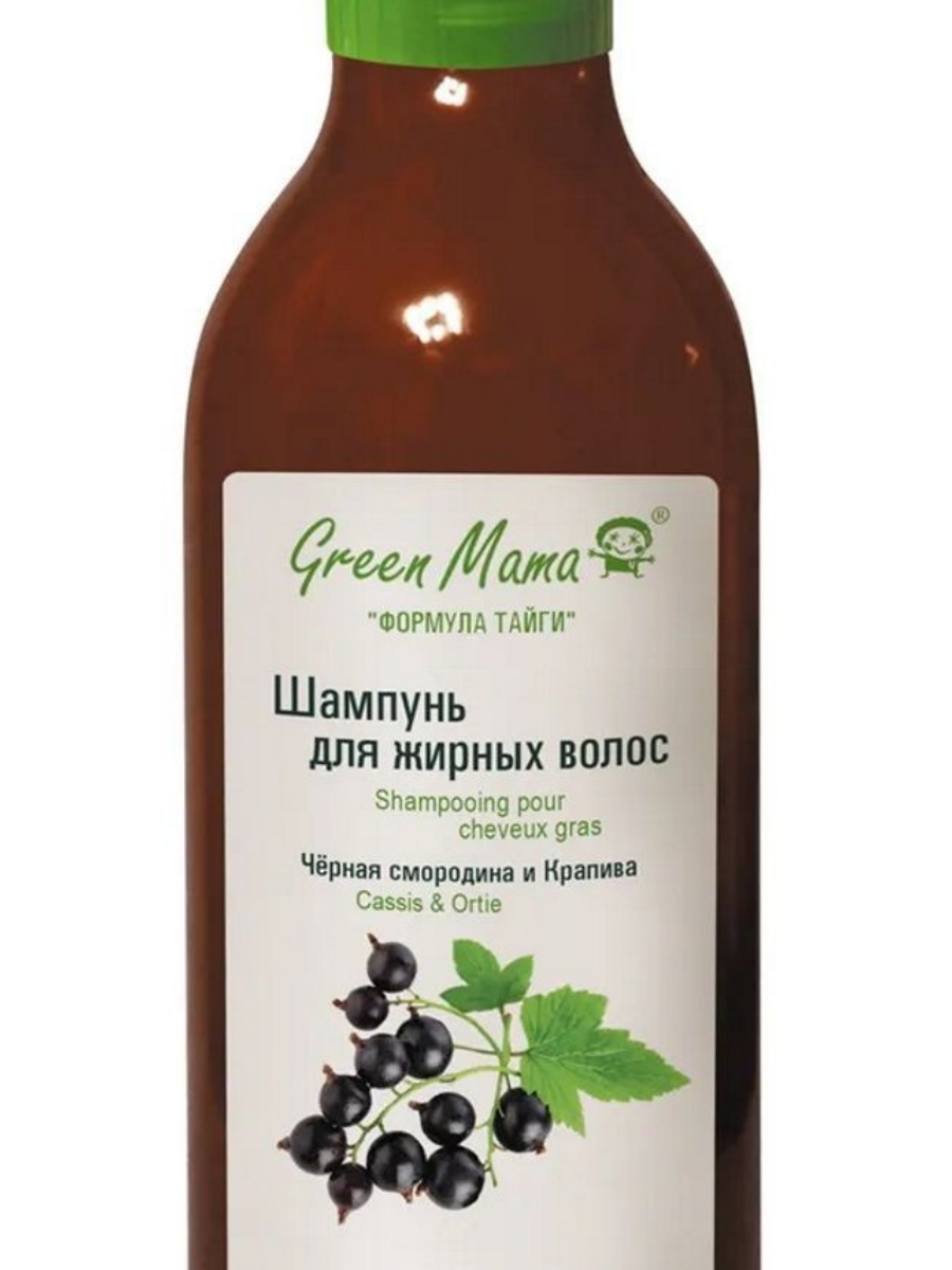 Шампунь Green Mama для жирных волос чёрная смородина и крапива - фото 1