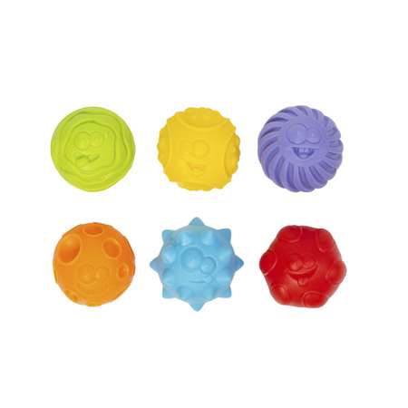 Мячики тактильные цветные Solmax набор из 6 шт SM06738