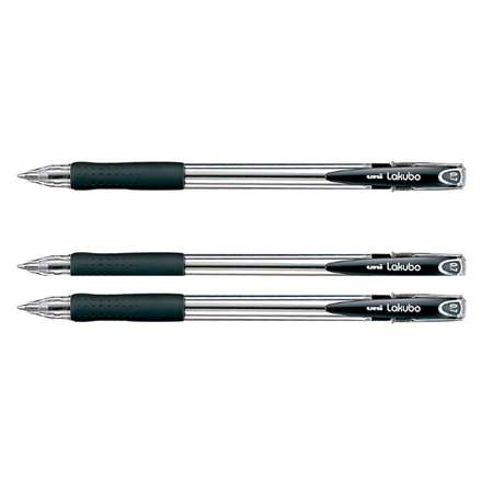 Ручка шариковая UNI Lakubo SG-100 черный 0.7 мм. 3 шт
