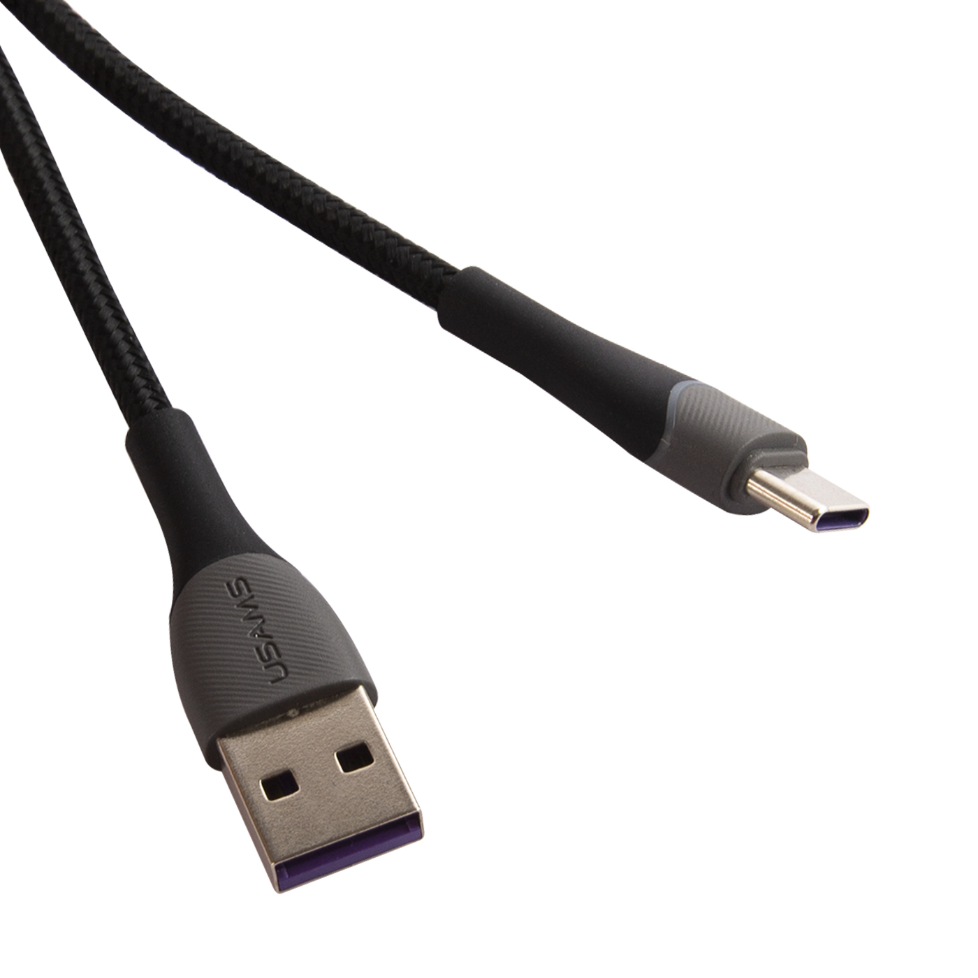 Дата-кабель USAMS SJ542 U77 USB - Type-C 3А с подсветкой нейлоновая оплетка  1.2 m черный купить по цене 449 ₽ в интернет-магазине Детский мир