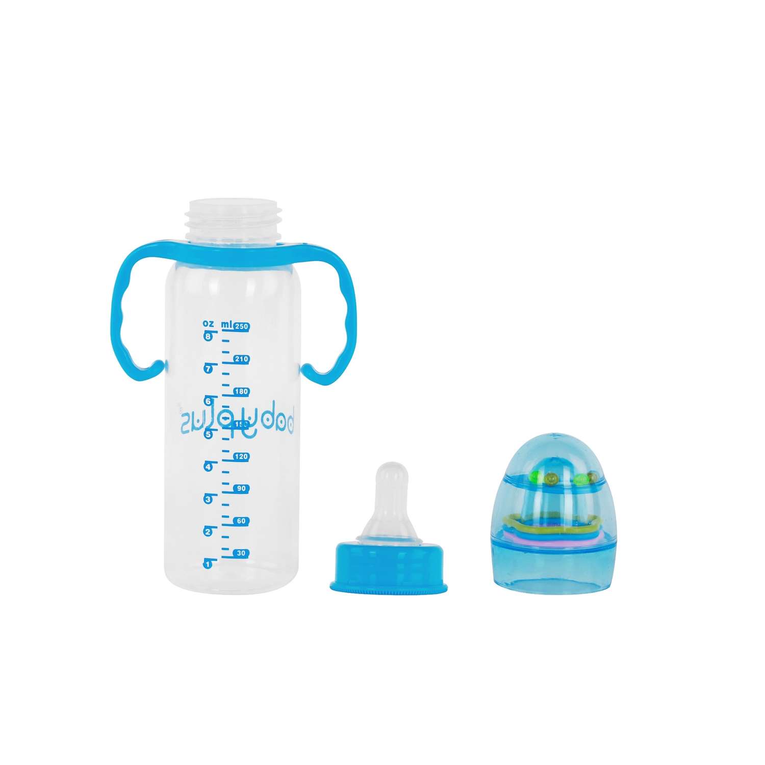 Бутылочка для кормления Baby Plus с ручками и соской BP7483-A 250 мл синяя - фото 3