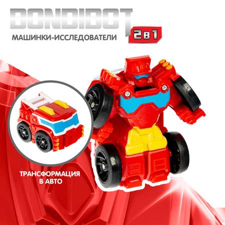 Трансформер BONDIBON Bondibot Робот-пожарная машинка исследователь 2 в 1 красного цвета