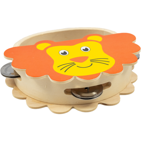 Тамбурин бубен BEE DF603 Lion деревянный дизайн лев