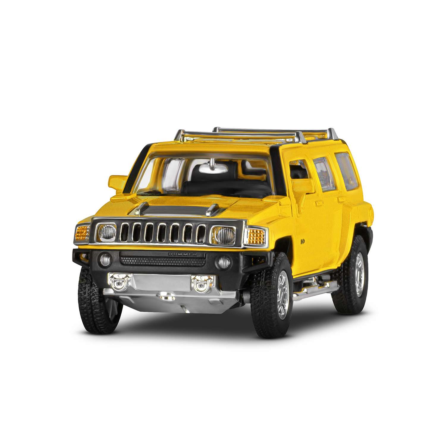 Машинка металлическая АВТОпанорама 1:32 Hummer H3 желтый инерционная JB1251294 - фото 9