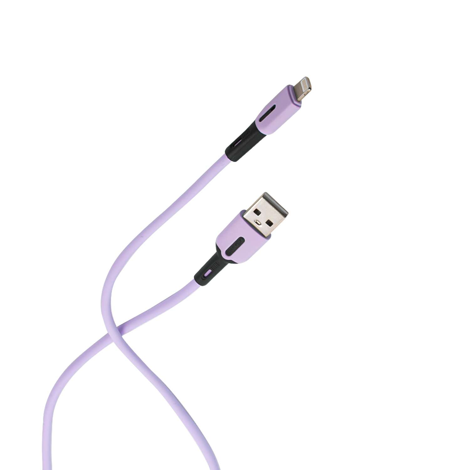 Дата-Кабель USAMS SJ431 USB - Lightning с индикатором 1метр силиконовый фиолетовый - фото 2