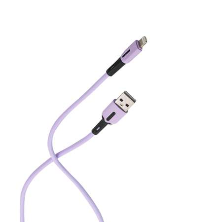 Дата-Кабель USAMS SJ431 USB - Lightning с индикатором 1метр силиконовый фиолетовый