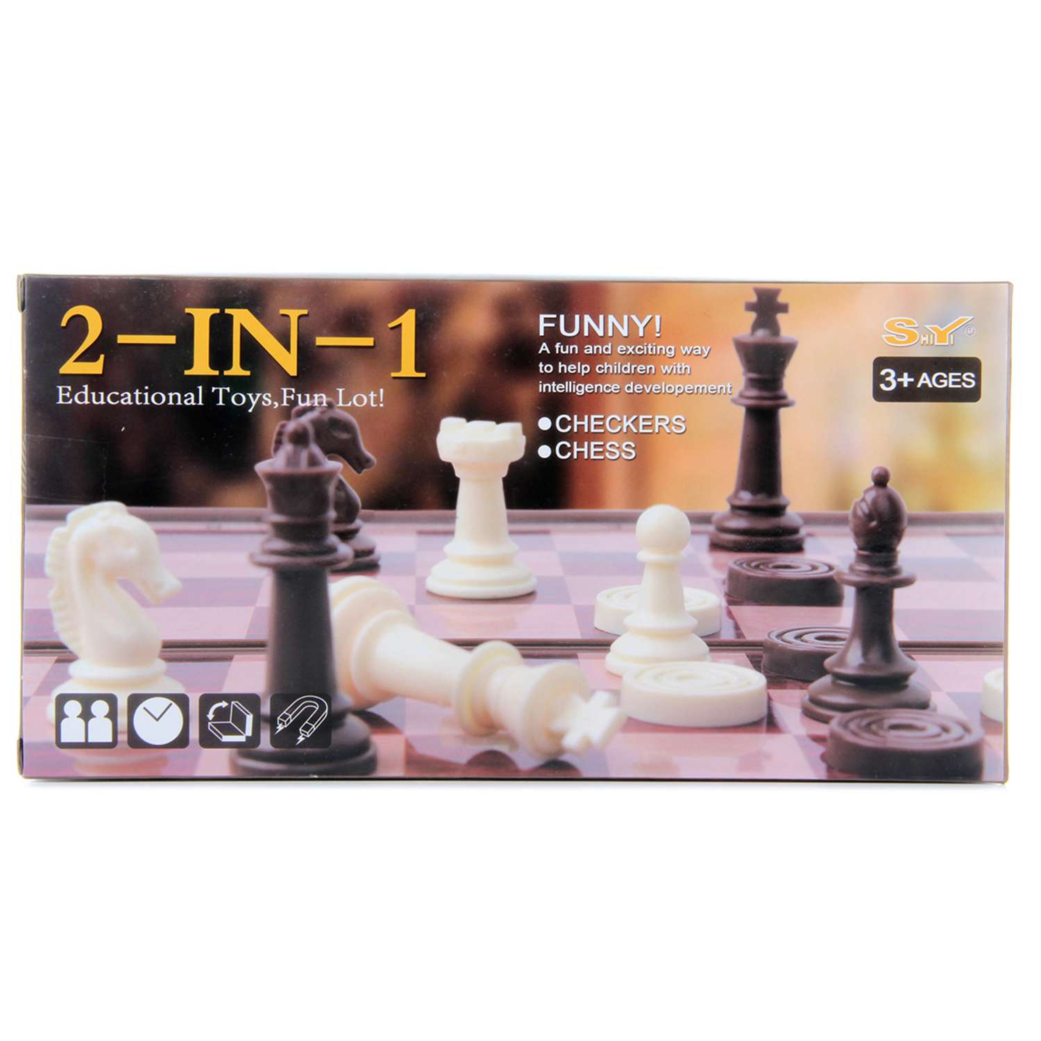 Настольная игра Veld Co Шахматы и шашки 2 в 1 - фото 4