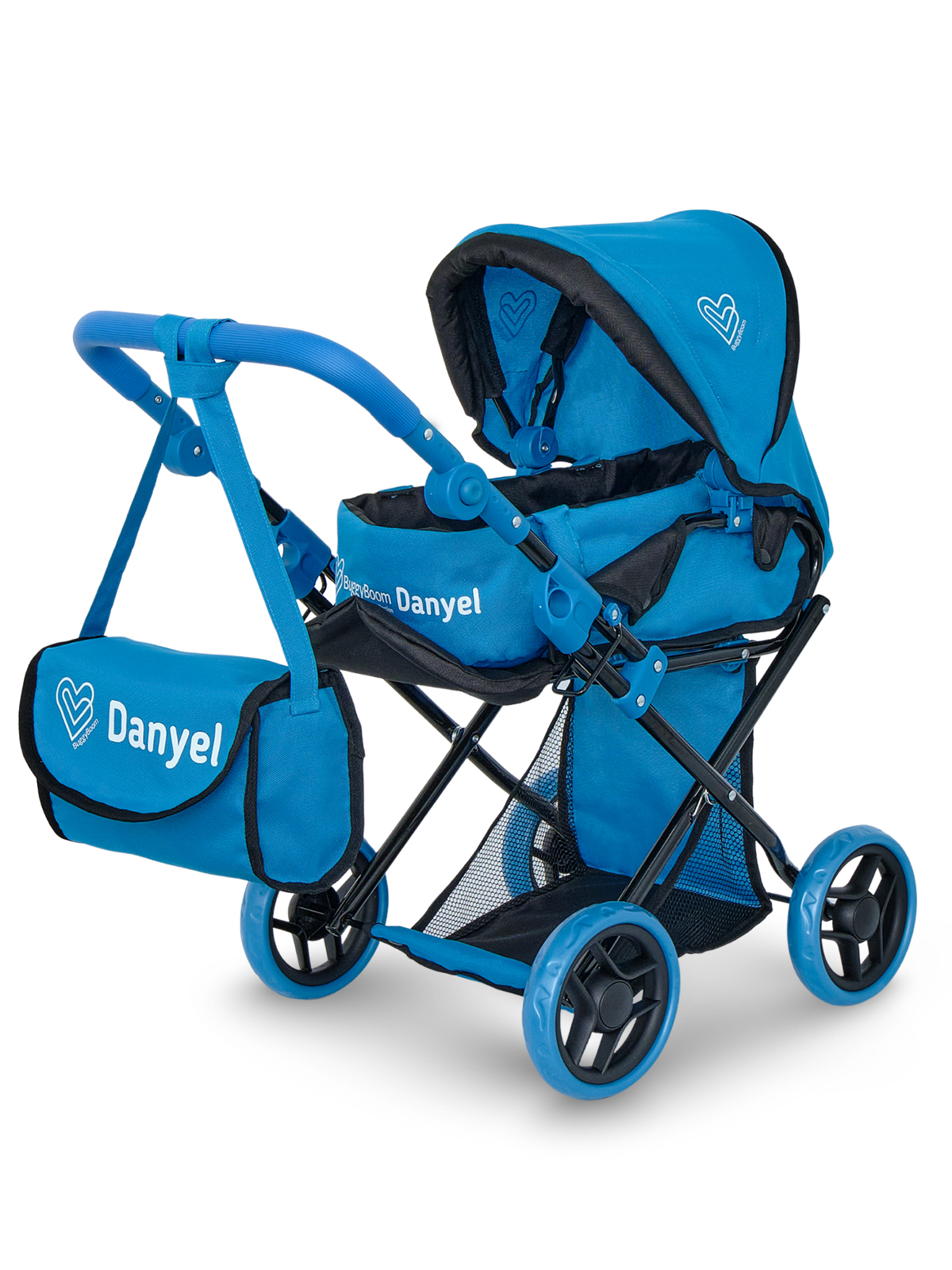 Коляска для кукол трансформер Buggy Boom с сумкой и съемной люлькой синяя 8450-0775 - фото 1