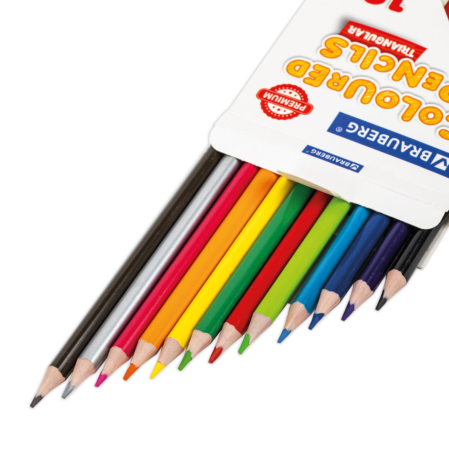 Карандаши цветные Brauberg для рисования набор 12 цветов для детей художественные - фото 12