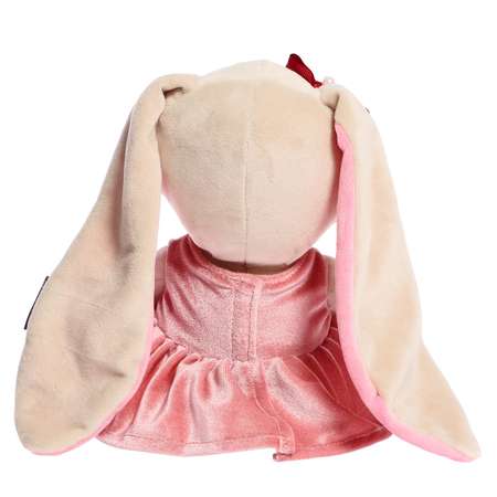 Мягкая игрушка Sima-Land «Зайка Лин» в розовом бархатном платьице с бантиком»