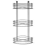 Полка для ванной угловая El Casa 3-х ярусная 28.6х18х60 см Черная радиальная глубокая