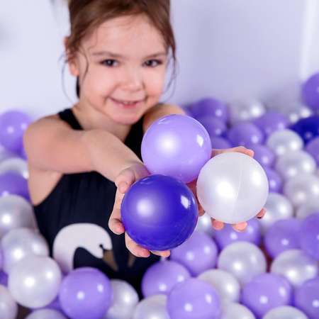 Шарики для сухого бассейна Соломон с рисунком диаметр шара 7 5 см набор 150 штук цвет фиолетовый