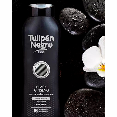 Гель-пена для душа Tulipan Negro без парабенов черный женьшень 720 мл