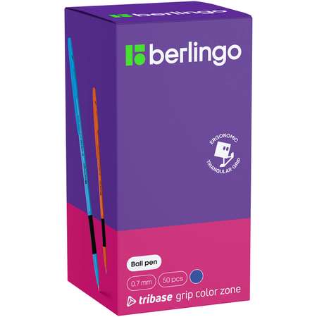 Ручка шариковая Berlingo Tribase grip color zone Синяя CBp_70967