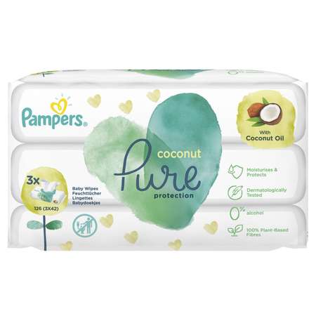 Салфетки влажные Pampers Pure Protection Coconut 126 шт