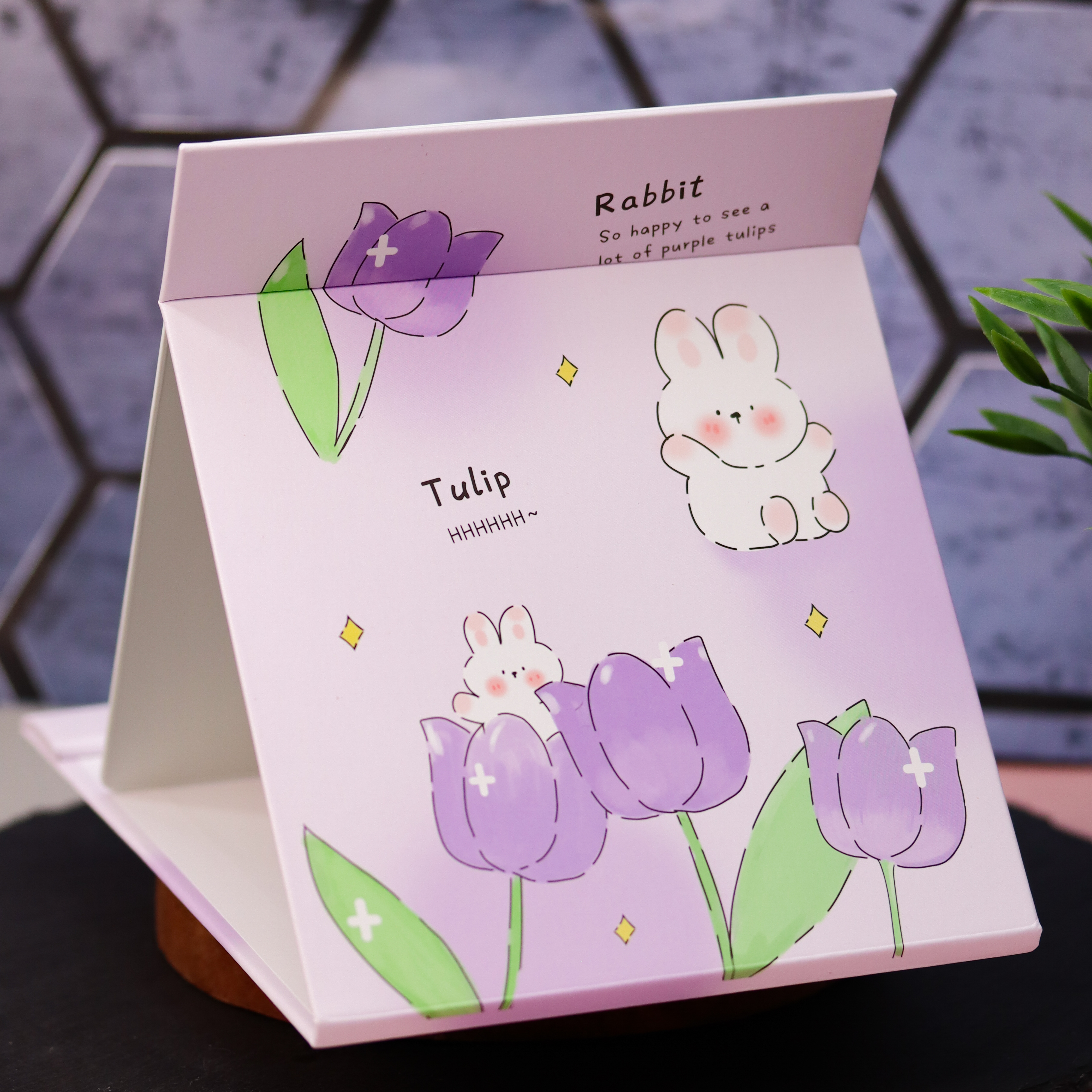 Зеркало настольное для макияжа iLikeGift Lovely rabbit purple - фото 1