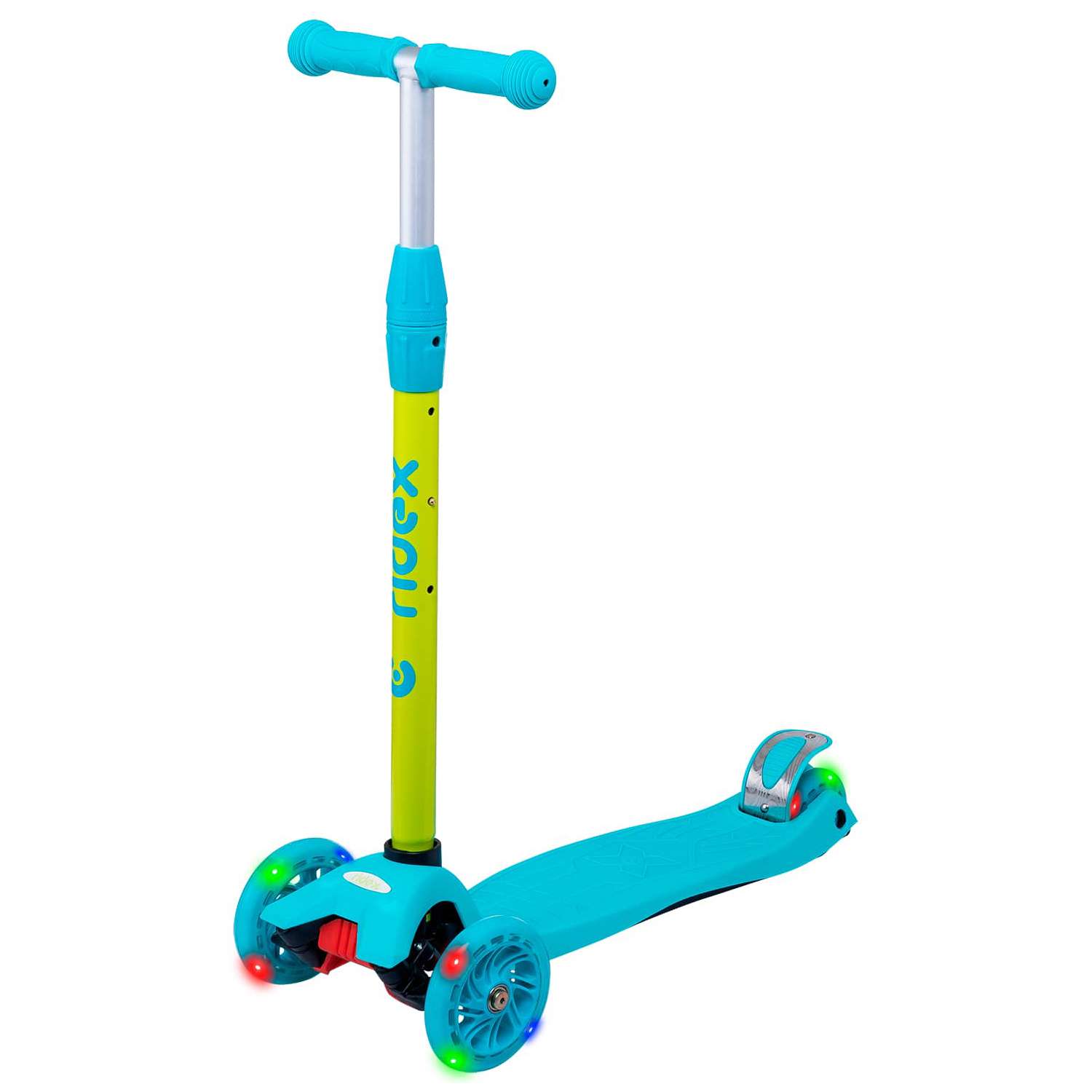 Самокат RIDEX трехколесный 3 wheels scooter Kiko 120/80 light blue/green - фото 1